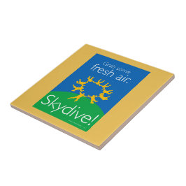 Hastigt grepp någon ny luft. Skydive! Kakelplatta