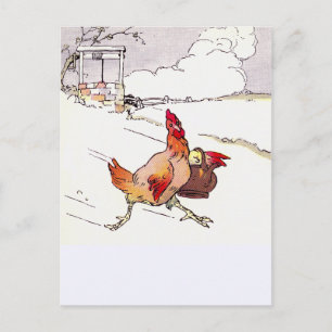 Hastily Hurrying Hen Vykort