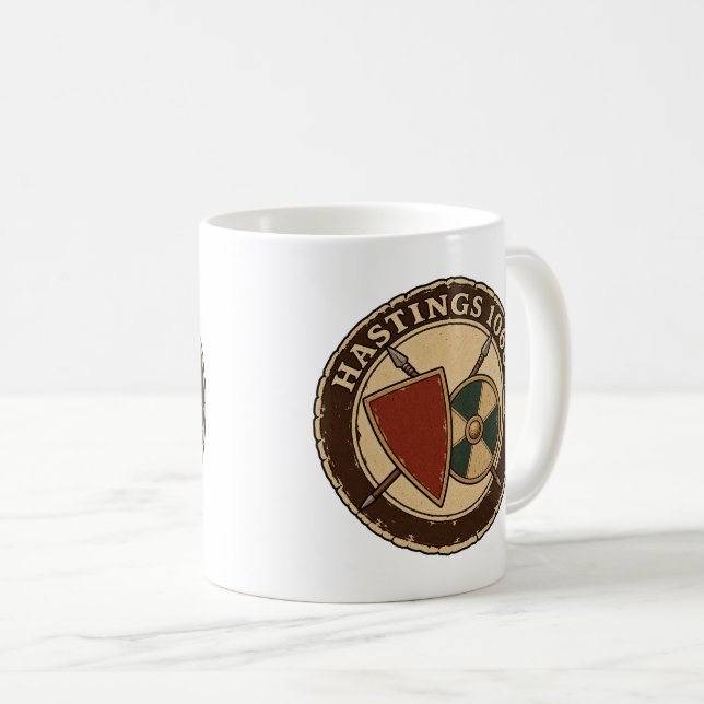 Hastings 1066 Heraldisk Sköldemalj Kaffemugg (Framsida höger)