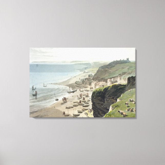 Hastings från Öster Cliff från "A Voyage Arou Canvastryck (Framsida)