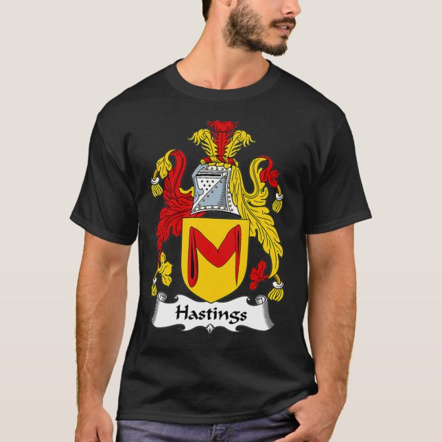 Hastings Jackar Arm Family Crest T Shirt (Framsida)