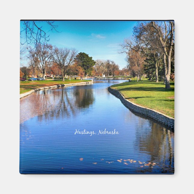 Hastings, landskapsfoto från Nebraska Magnet (Framsidan)