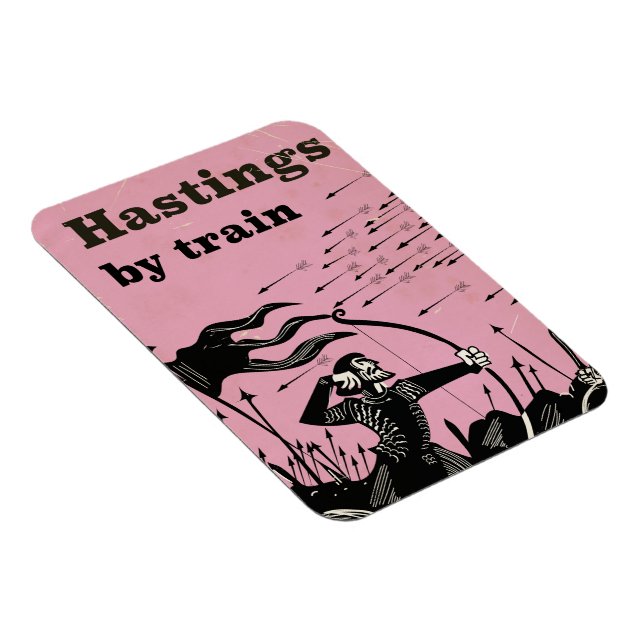 Hastings Med tåg vintage resaffisch Magnet (Högersidan)