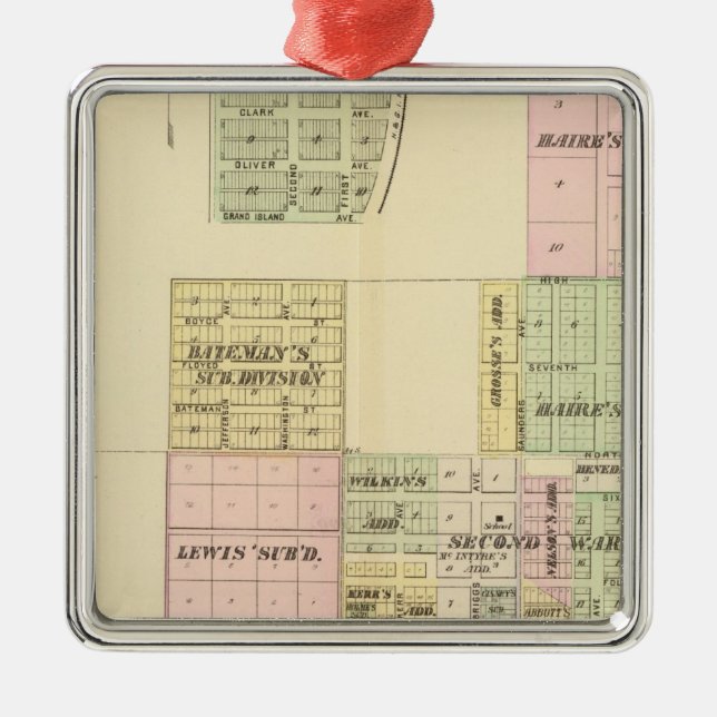 Hastings Nebraska Julgransprydnad Metall (Framsidan)