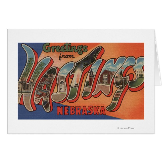Hastings, Nebraska - Stora Brev Scenes Hälsningskort (Framsidan Horizontal)