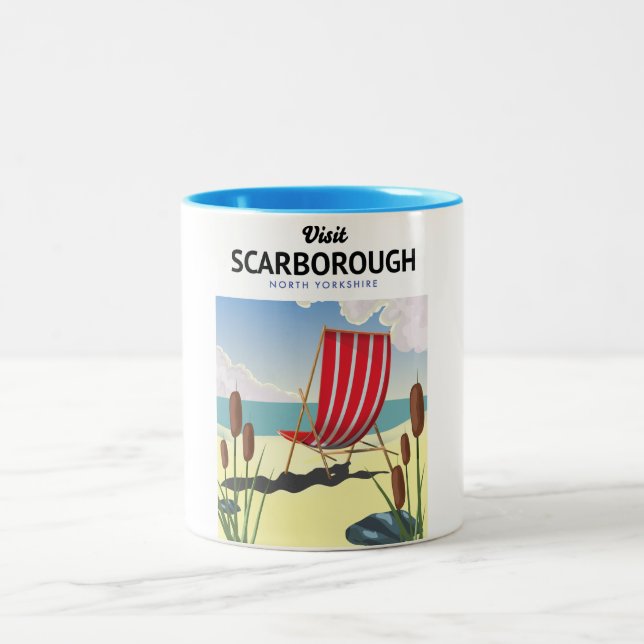 Hastings North Yorkshire poster. Två-Tonad Mugg (Center)