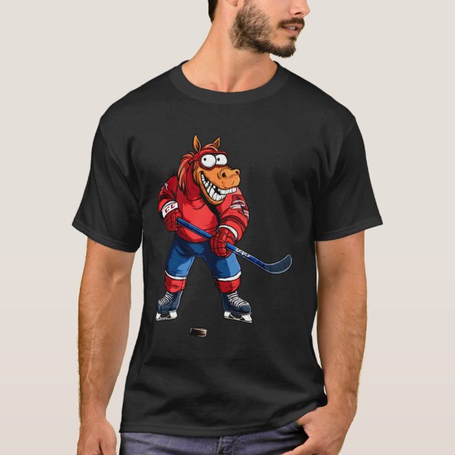 Hästitelhockeyspelare T Shirt (Framsida)