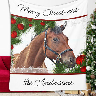 Hästjul Equestrian Cute Pony Equine Horse Fleecefilt