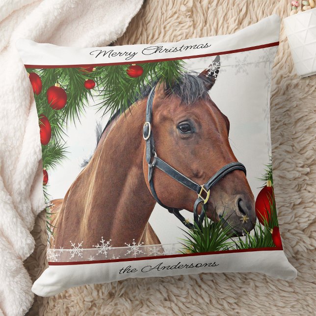 Hästjul Equestrian Equine Cute Pony Horse Kudde (Skapare uppladdad)
