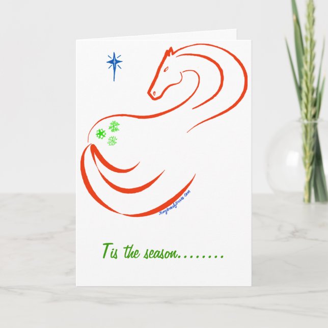 Hästjulkort med kärlek och morötter helgkort (Framsida)
