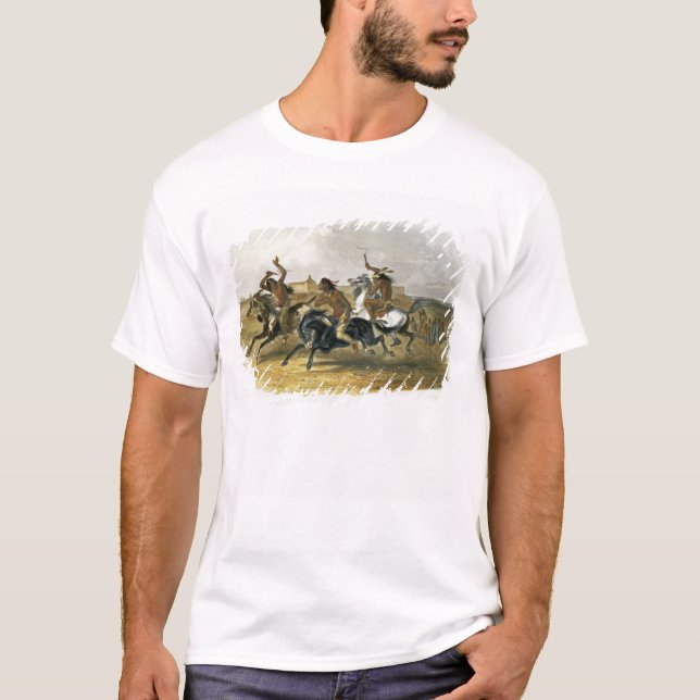 Hästkapplöpning av Sioux indier near fort Pierre, T-shirt (Framsida)