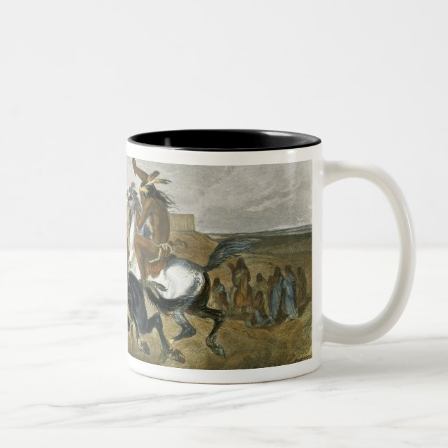 Hästkapplöpning av Sioux indier near fort Pierre, Två-Tonad Mugg (Höger)