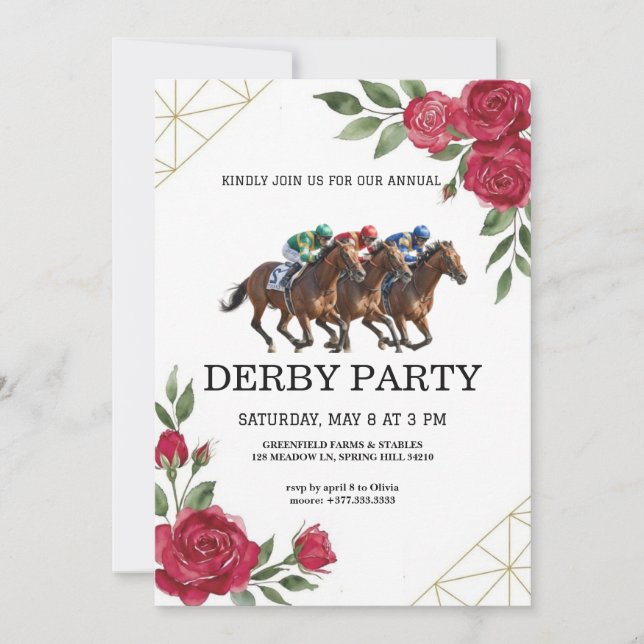 Hästkapplöpning Derbyfest Vintage Inbjudan 2026 (Framsida)
