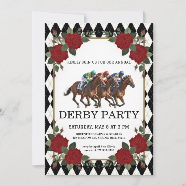 Hästkapplöpning Derbyfest Vintage Inbjudan 2026 (Framsida)