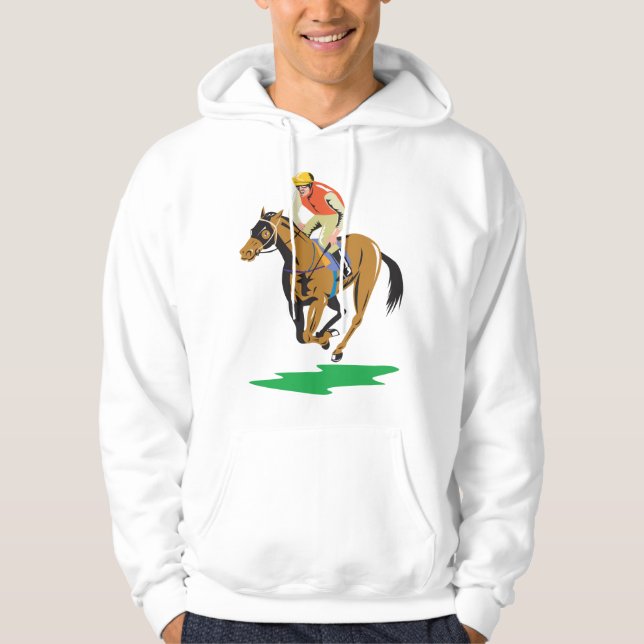 Hästkapplöpning Hoodie (Framsida)