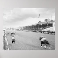 Hästkapplöpning i New Orleans, 1906. Gammalt foto