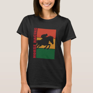 Hästkapplöpning Jockey Galopperande Häst Siluett T Shirt