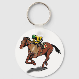Hästkapplöpning Keychain Nyckelring