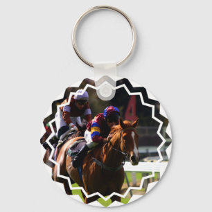Hästkapplöpning Keychain Nyckelring
