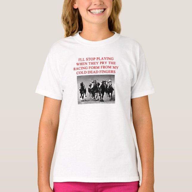 hästkapplöpning t-shirt (Framsida)