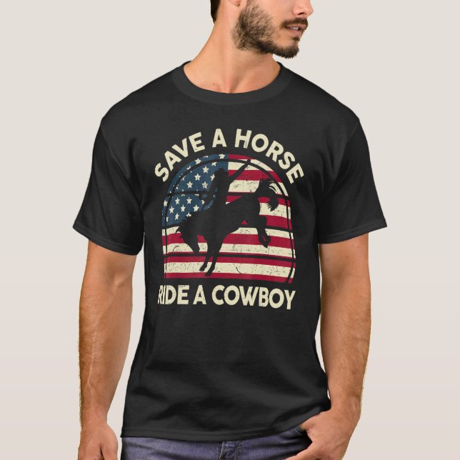 Hästkapplöpning Tröja Spara En Häst Rid En Cowboy  (Framsida)