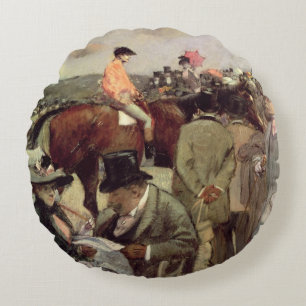 Hästkapplöpningen, c.1890 rund kudde