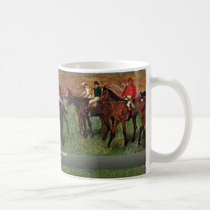 Hästkapplöpningen för starten av Edgar Degas Kaffemugg