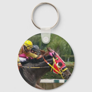 Hästkapplöpningfullföljande Keychain Nyckelring