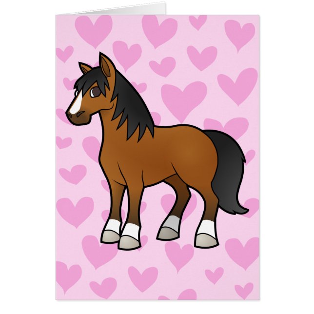 Hästkärlek Hälsningskort (Framsidan)
