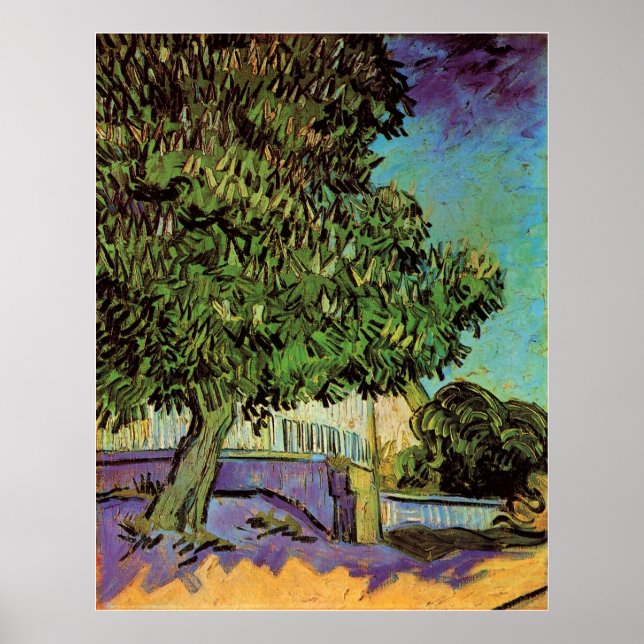 Hästkastanj i blomning av Vincent van Gogh Poster (Framsidan)