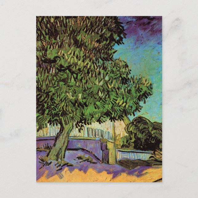 Hästkastanj i blomning av Vincent van Gogh Vykort (Framsida)
