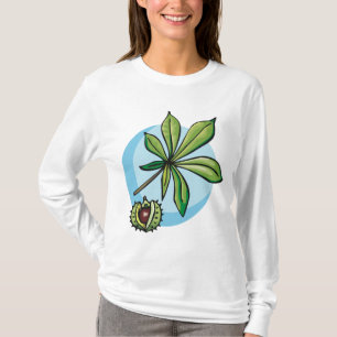 Hästkastanjblad och kastanj t shirt