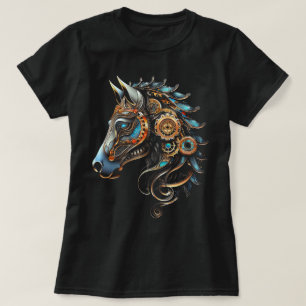 Hästkonst Fantasy Djur Färgglad Grafisk Konst T Shirt