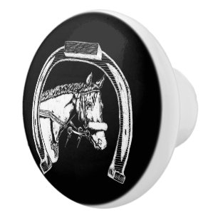 Hästkonst och hästseshoe Scratch Art. Knopp