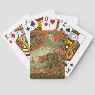 Hästkonsthantverk Art nouveau Casinokort