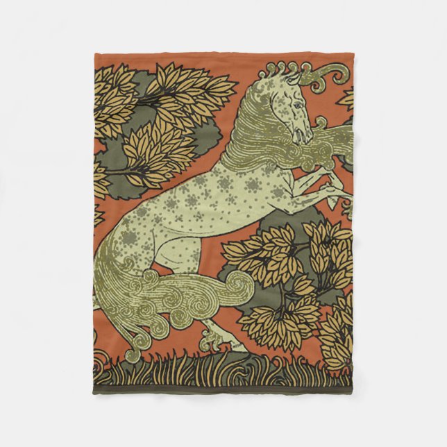 Hästkonsthantverk Art nouveau Fleecefilt (Framsidan)
