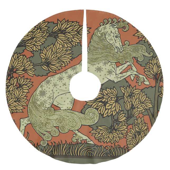 Hästkonsthantverk Art nouveau Julgransmatta Borstad Polyester (Framsidan)