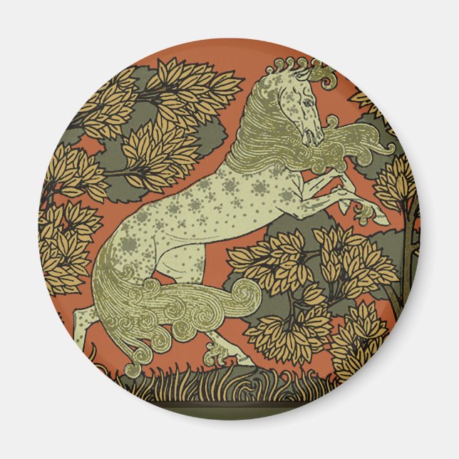Hästkonsthantverk Art nouveau Magnet (Framsidan)