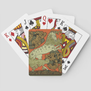 Hästkonsthantverk Art nouveau Spel Kort