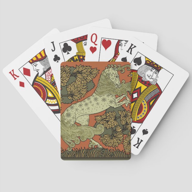 Hästkonsthantverk Art nouveau Spel Kort (Baksidan)