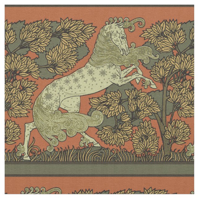 Hästkonsthantverk Art nouveau Tyg (Närbild)