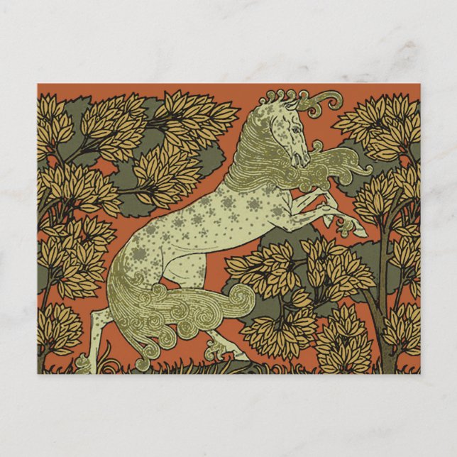 Hästkonsthantverk Art nouveau Vykort (Framsida)