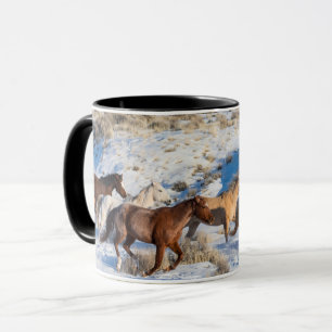 Hästkörning på vintern på Hideout Ranch Mugg