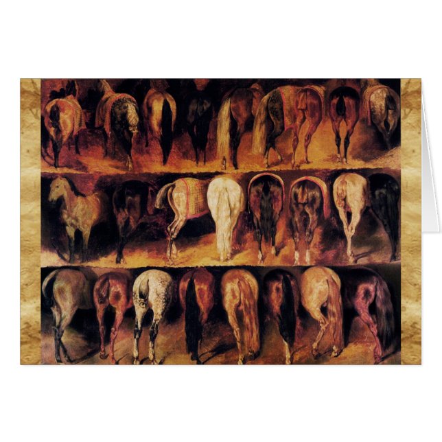 Hästkvartsparter,brunt stycke hälsningskort (Framsidan Horizontal)