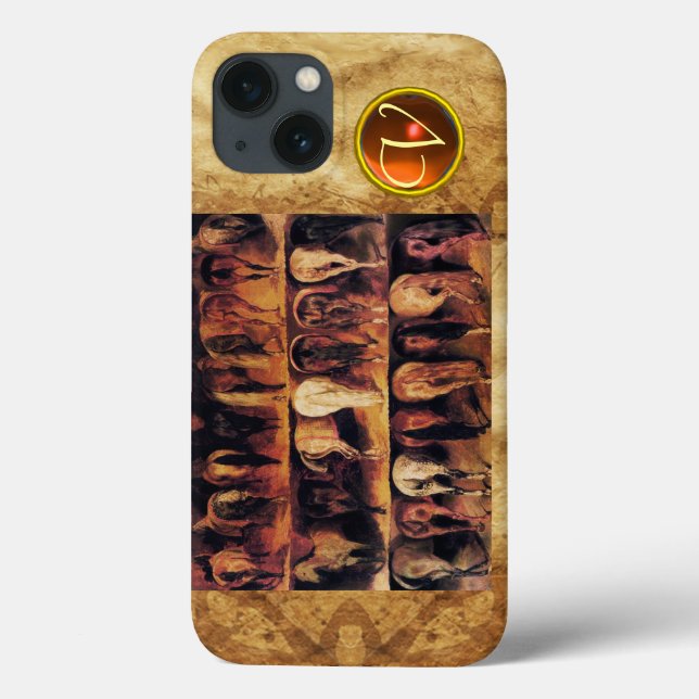 Hästkvartsparter, Orange Agate Gem Monogram (Baksida)