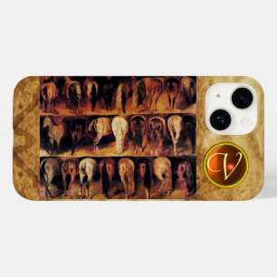 Hästkvartsparter, Orange Agate Gem Monogram