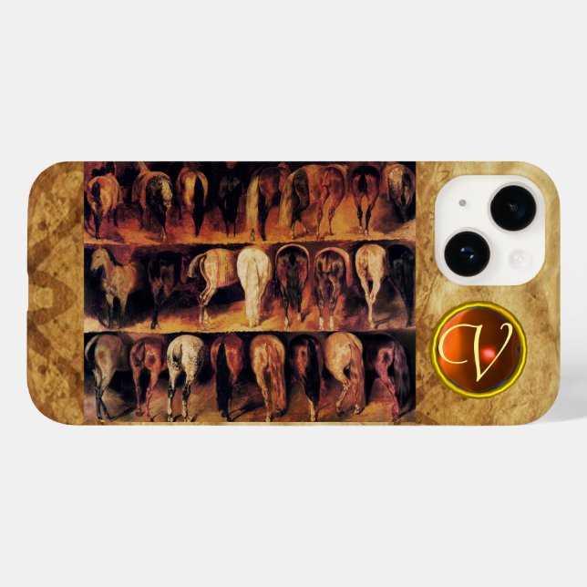 Hästkvartsparter, Orange Agate Gem Monogram (Baksida (horisontell))