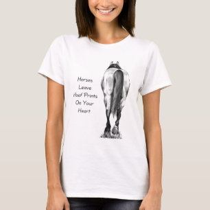 Hästlämnor Hoofprints på din hjärta: Rita kons T Shirt