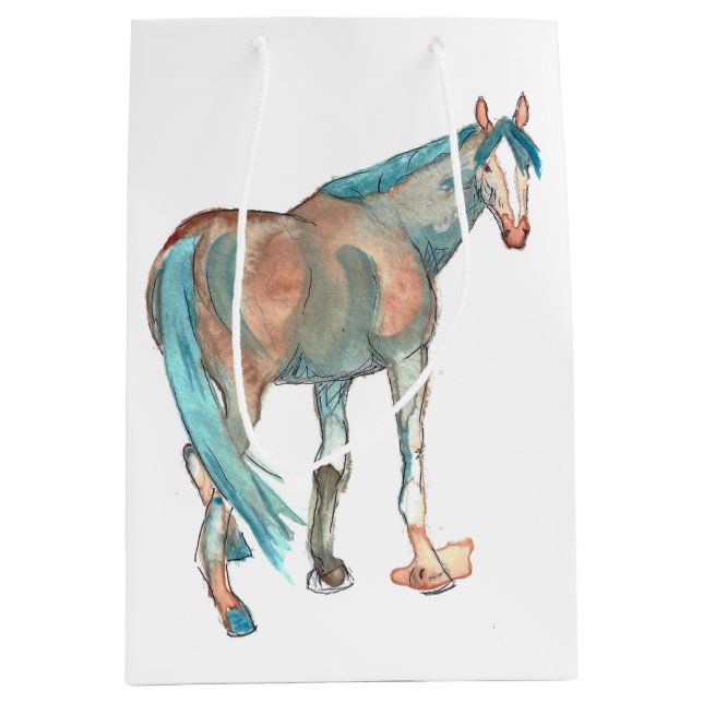Hästmålning av Abstrakten Equestrian Watercolor (Framsidan)