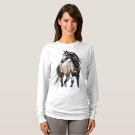 Hästmålning Långärmad topp T Shirt